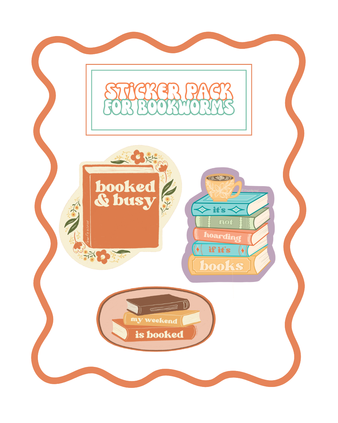 bookworm sticker bundle