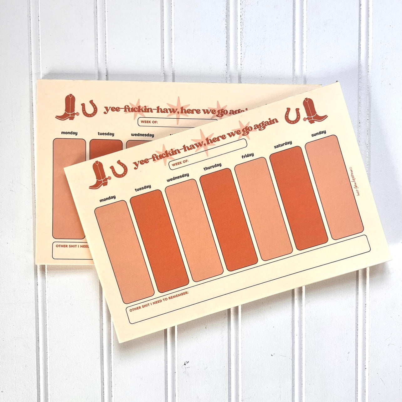 weekly planner notepad - yeehaw