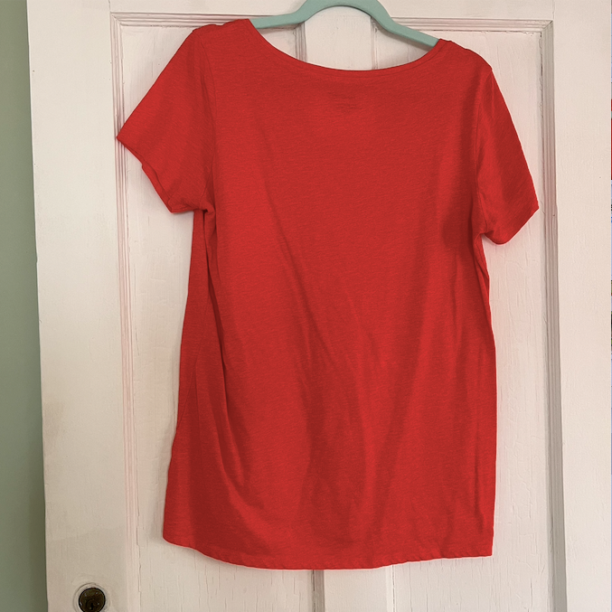 "lights camera bitch smile" warm orange swiftie t-shirt (ladies medium)