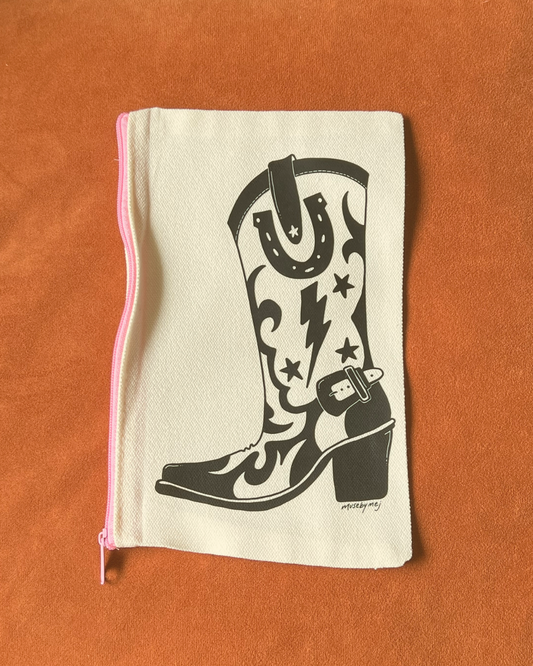 western lightning cowboy boot zipper pouch