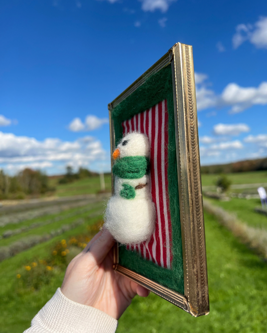 festive snowman needle felting