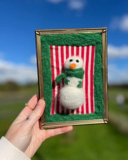 festive snowman needle felting