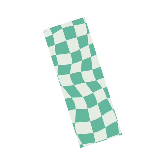 aqua wavy checkered bookmark