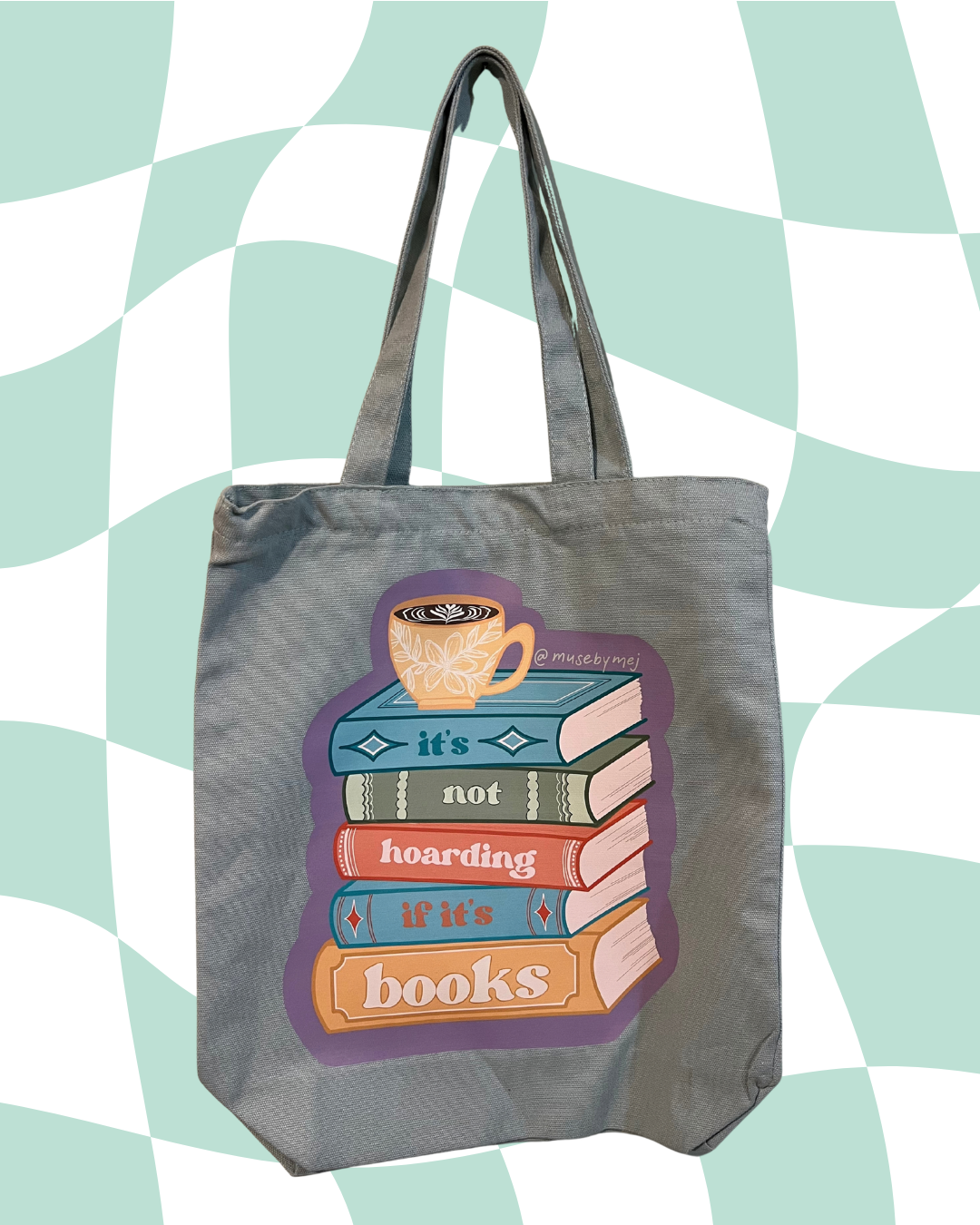 it's not hoarding if it's books tote bags (2 colours)