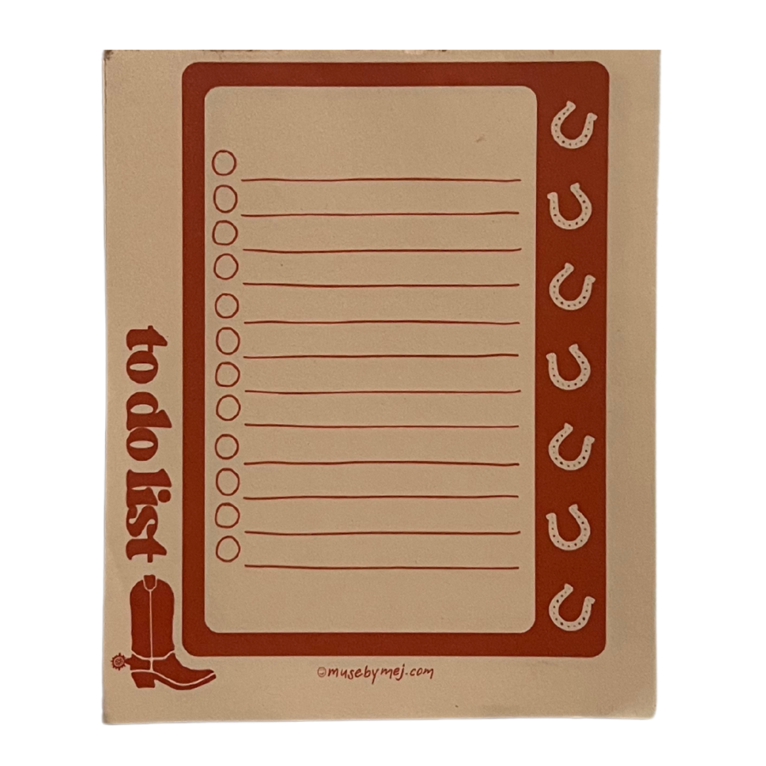 to-do list notepad - cowboy boot