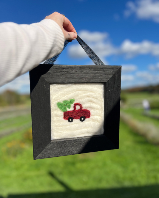 christmas tree truck needle felting