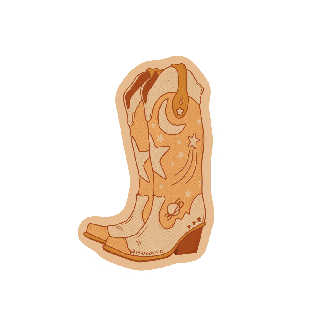 space age country girl sticker