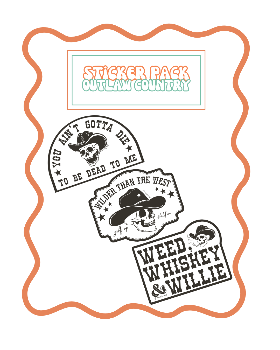 outlaw country sticker bundle