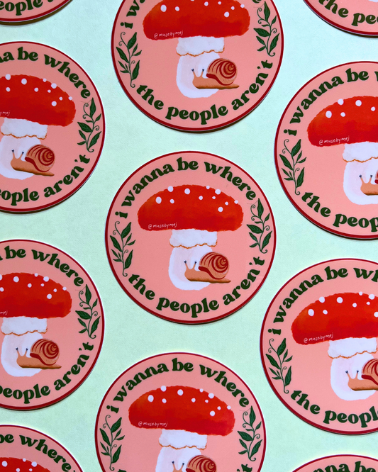 i wanna be where the people aren't (forest) sticker
