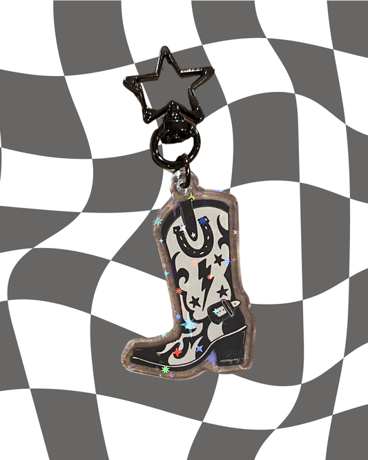 western lightning boot keychain