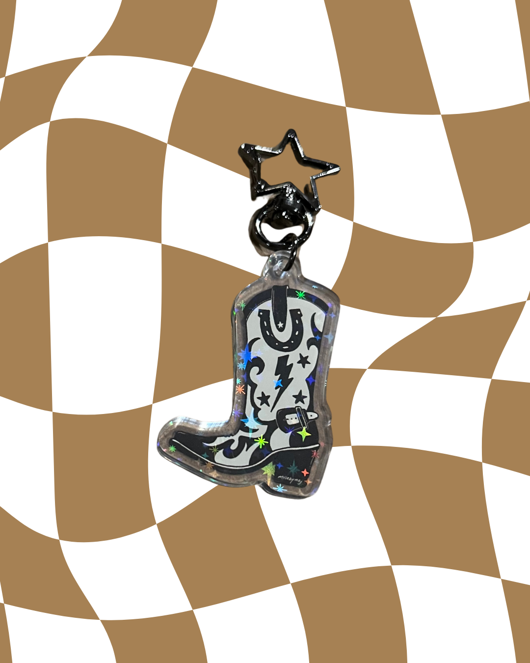 western lightning boot keychain