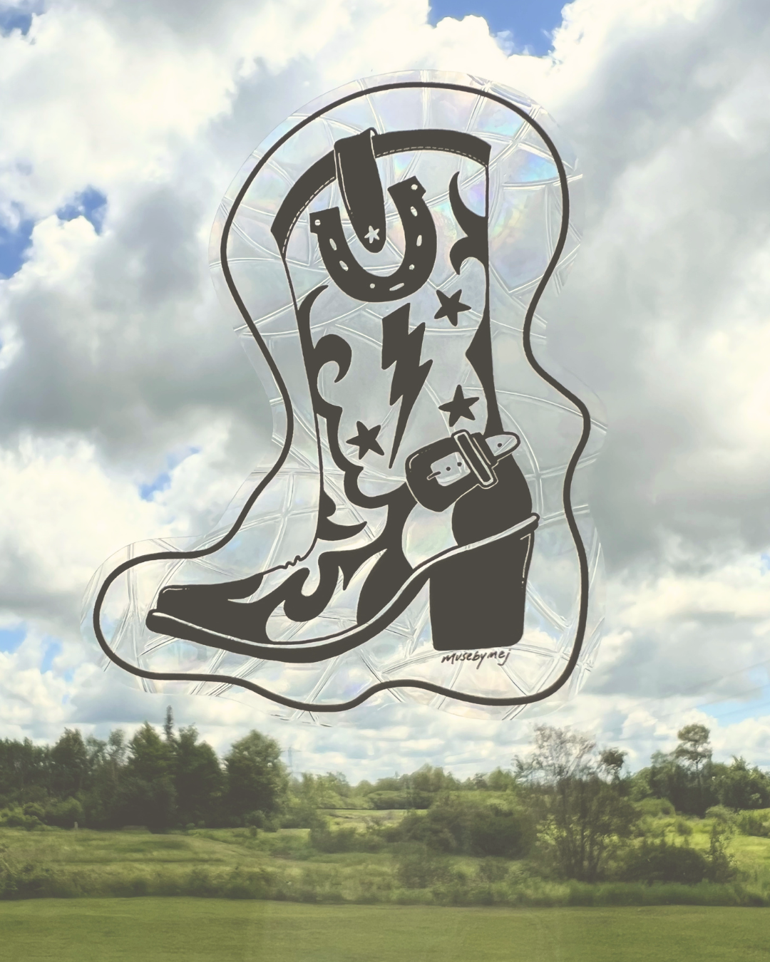 western lightning suncatcher sticker