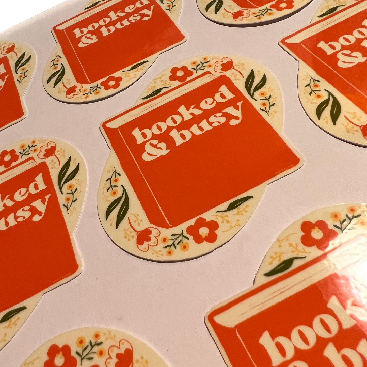 booked & busy sticker