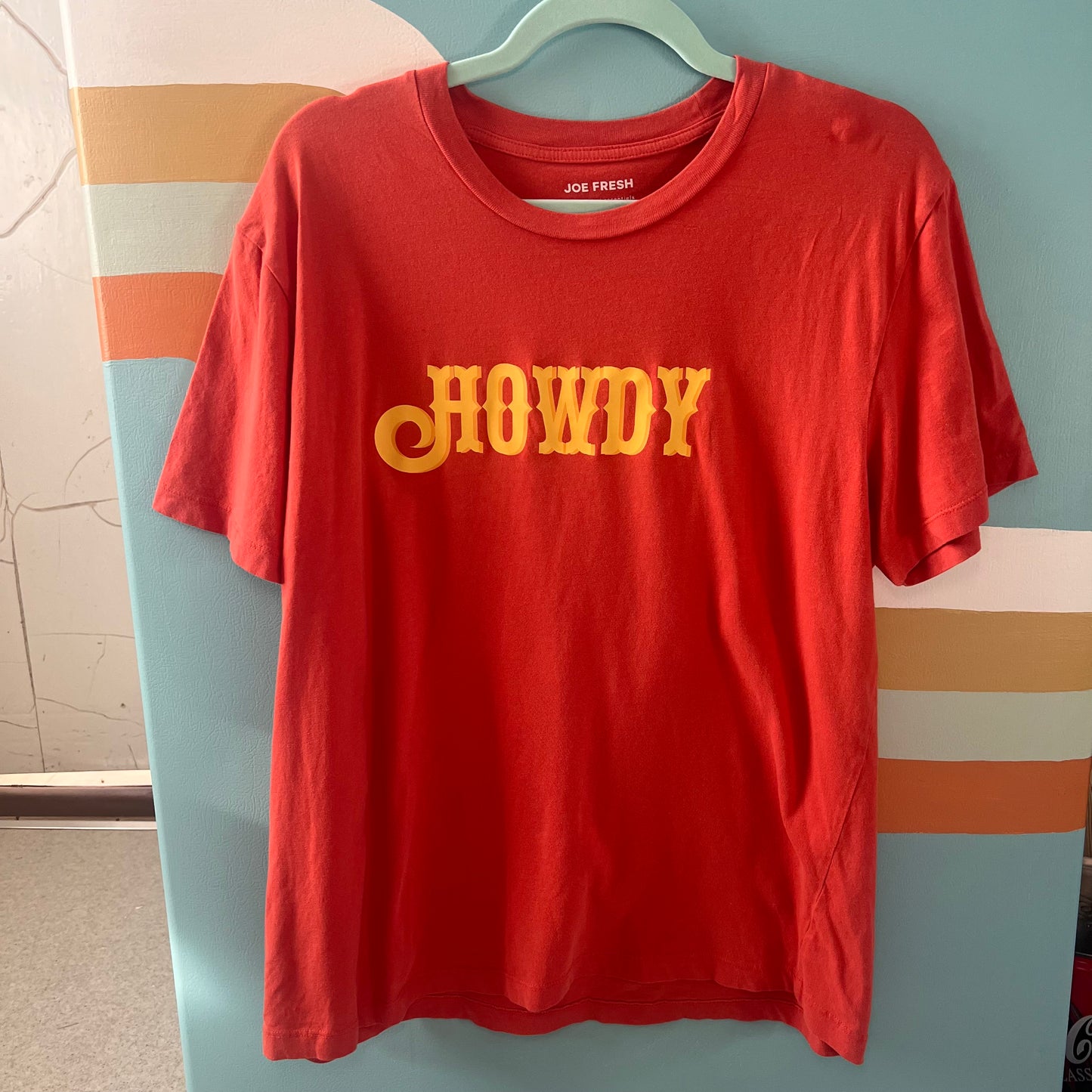 "howdy" burnt orange t-shirt (size L)