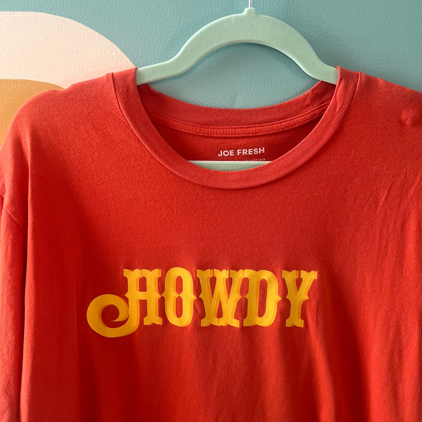 "howdy" burnt orange t-shirt (size L)