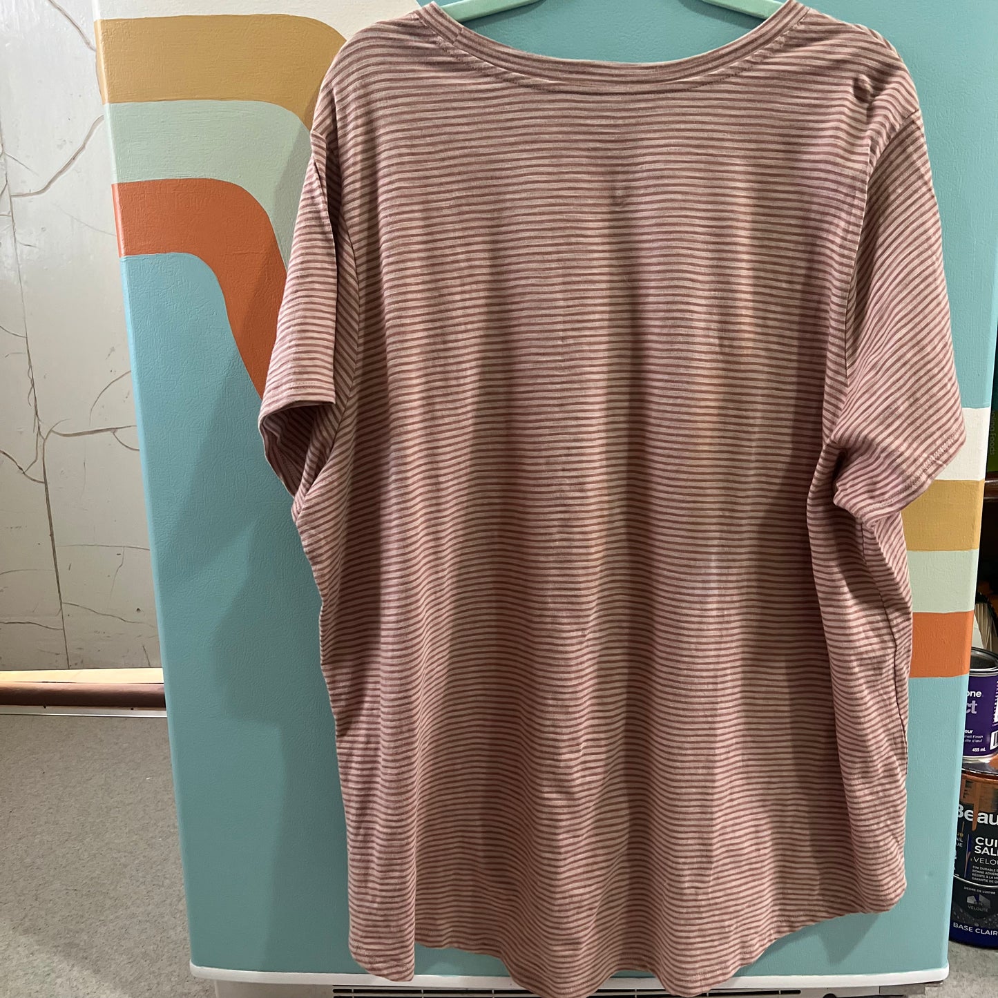 "howdy" striped tan t-shirt (size 3XL)