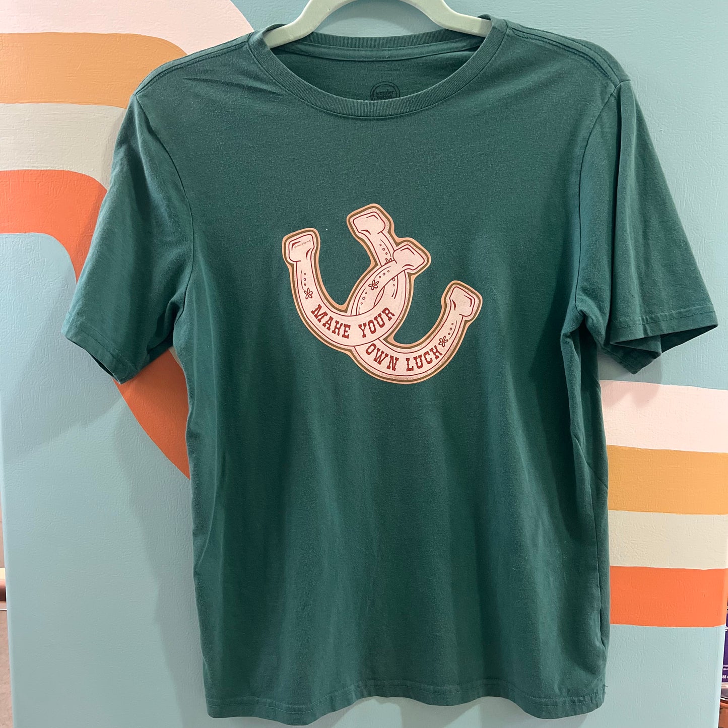 "make your own luck" green t-shirt (youth XL)