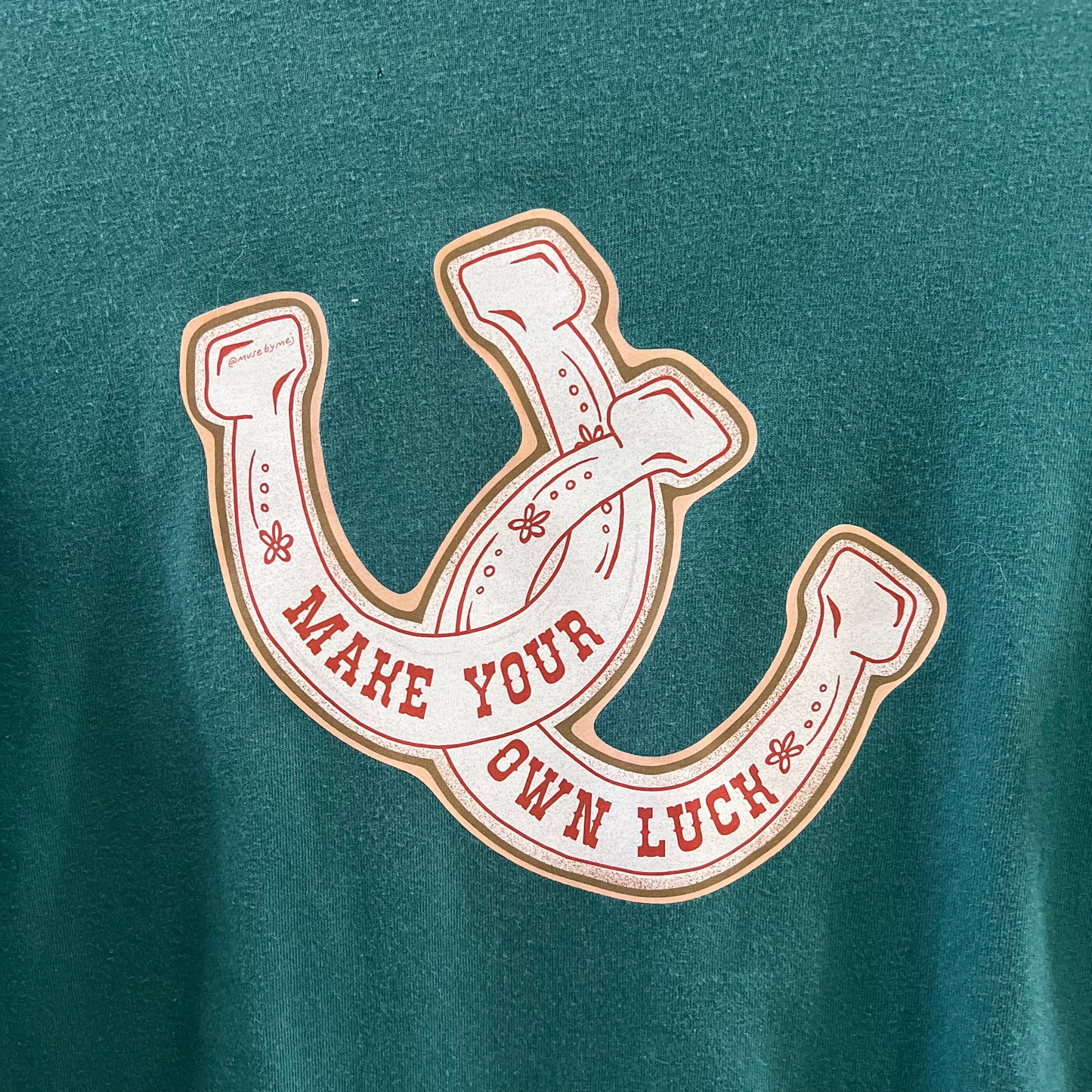 "make your own luck" green t-shirt (youth XL)