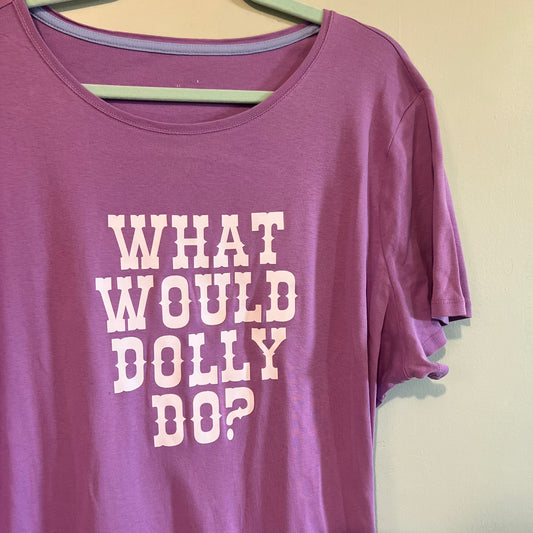 "what would dolly do" lilac tee (size XL)