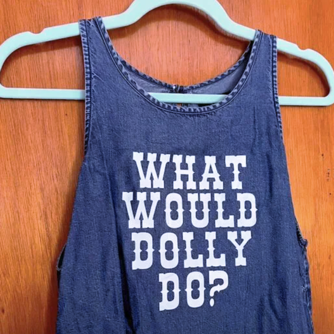 "what would dolly do" denim tanktop  (Gap size M)