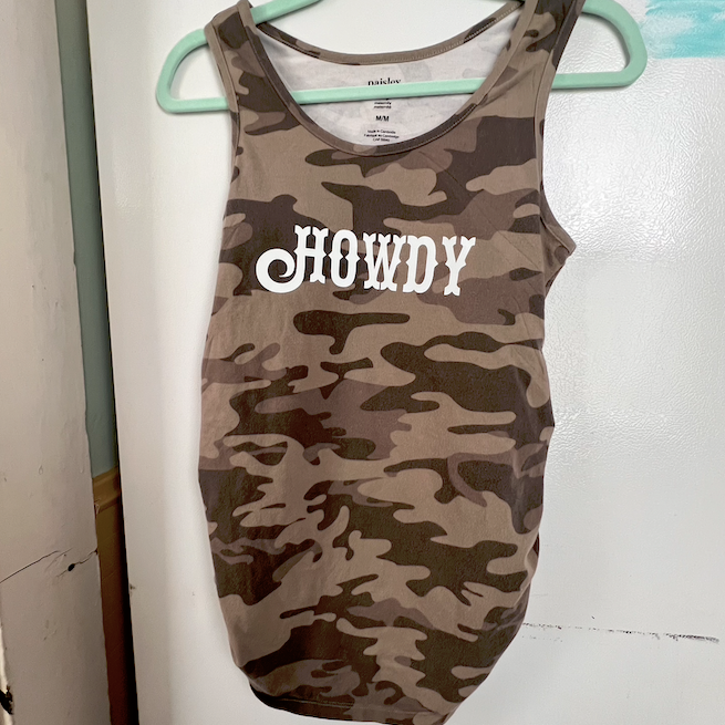 "howdy" camo tanktop (size M maternity)