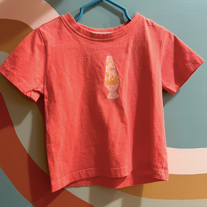 "have a nice day" lava lamp coral/pink kids tee (size 2T)