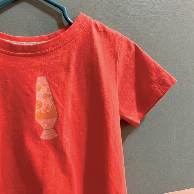 "have a nice day" lava lamp coral/pink kids tee (size 2T)