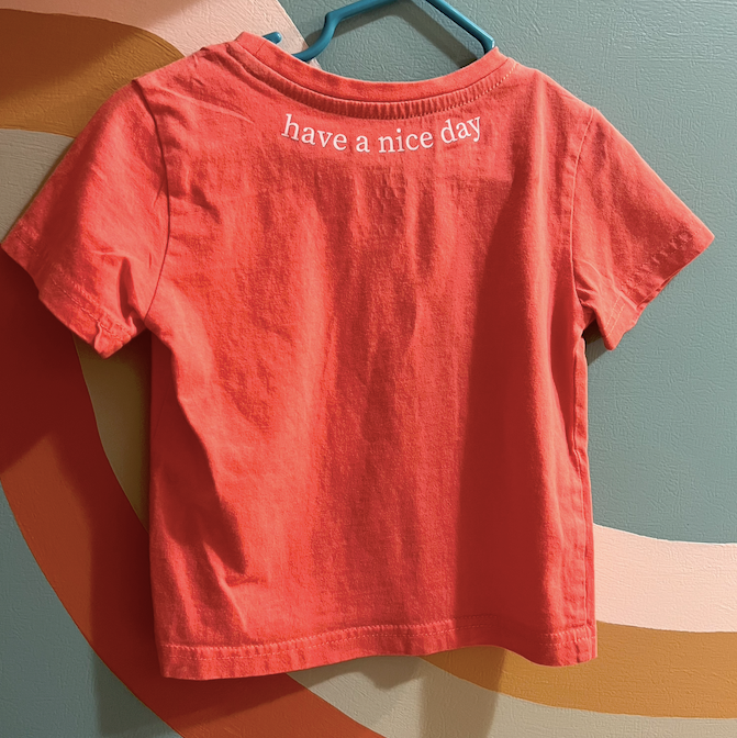 "have a nice day" lava lamp coral/pink kids tee (size 2T)