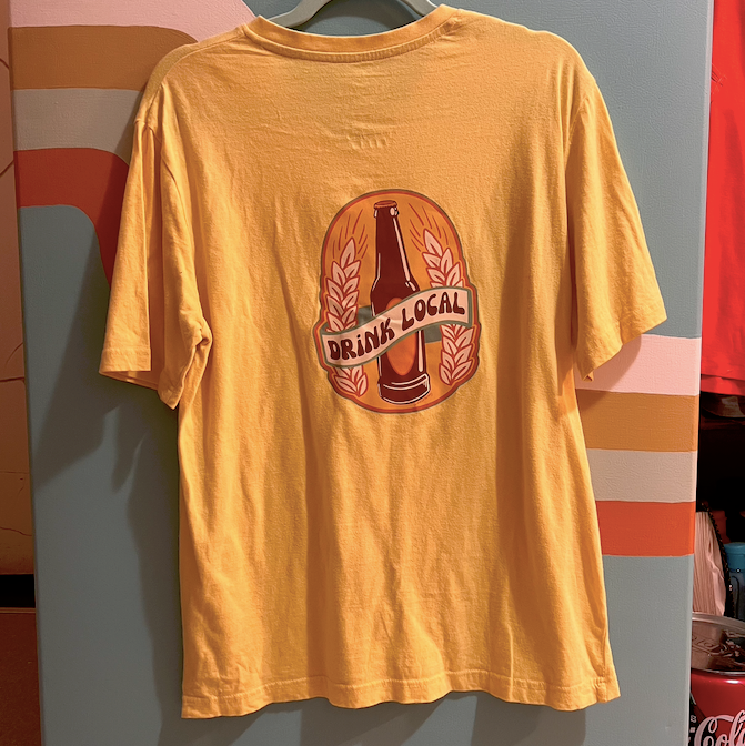 "drink local" yellow tee (size M/L)