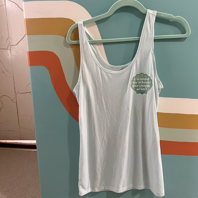 "where the people aren't" green tank (size L)