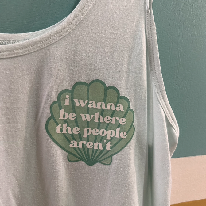 "where the people aren't" green tank (size L)