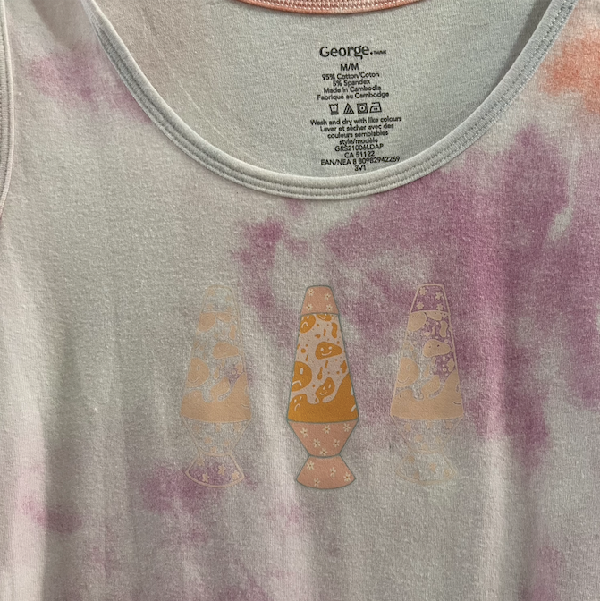 "lava lamp" tie dye tank (size M)