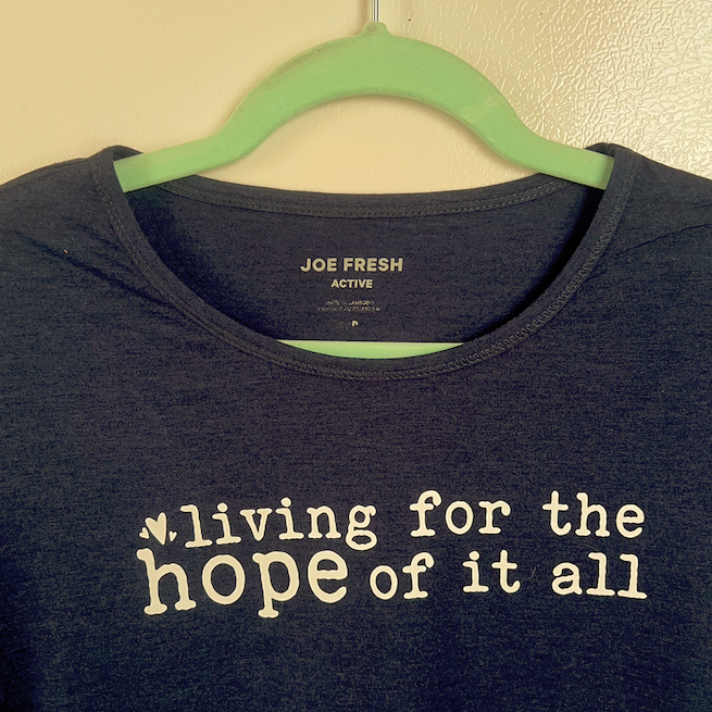 "hope of it all" swiftie navy short sleeve (size S/M)