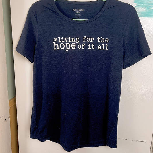 "hope of it all" swiftie navy short sleeve (size S/M)