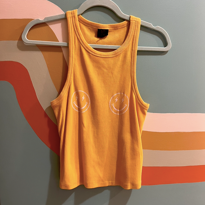 "smiley" yellow tank (size M/L)