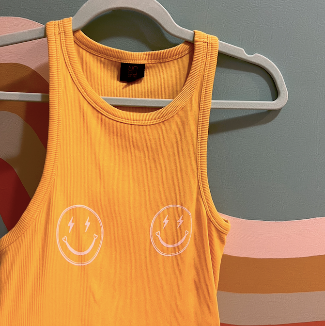 "smiley" yellow tank (size M/L)