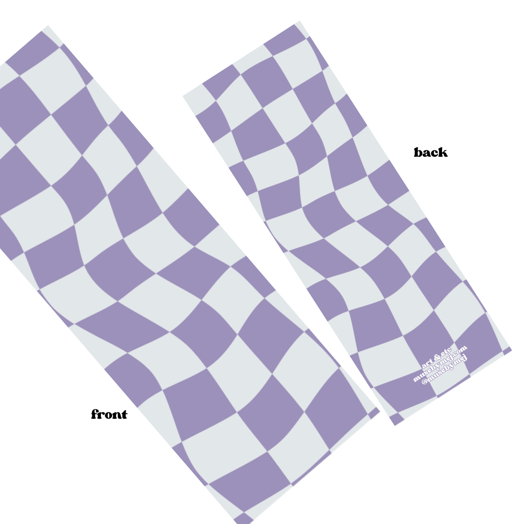 purple wavy checkered bookmark