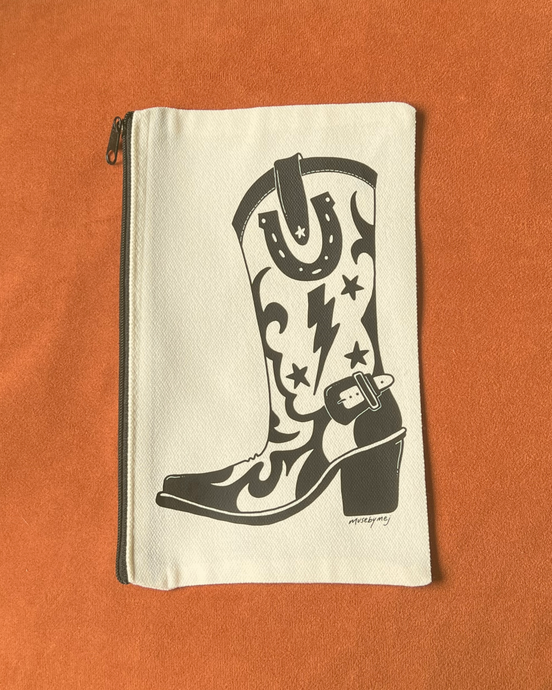 western lightning cowboy boot zipper pouch