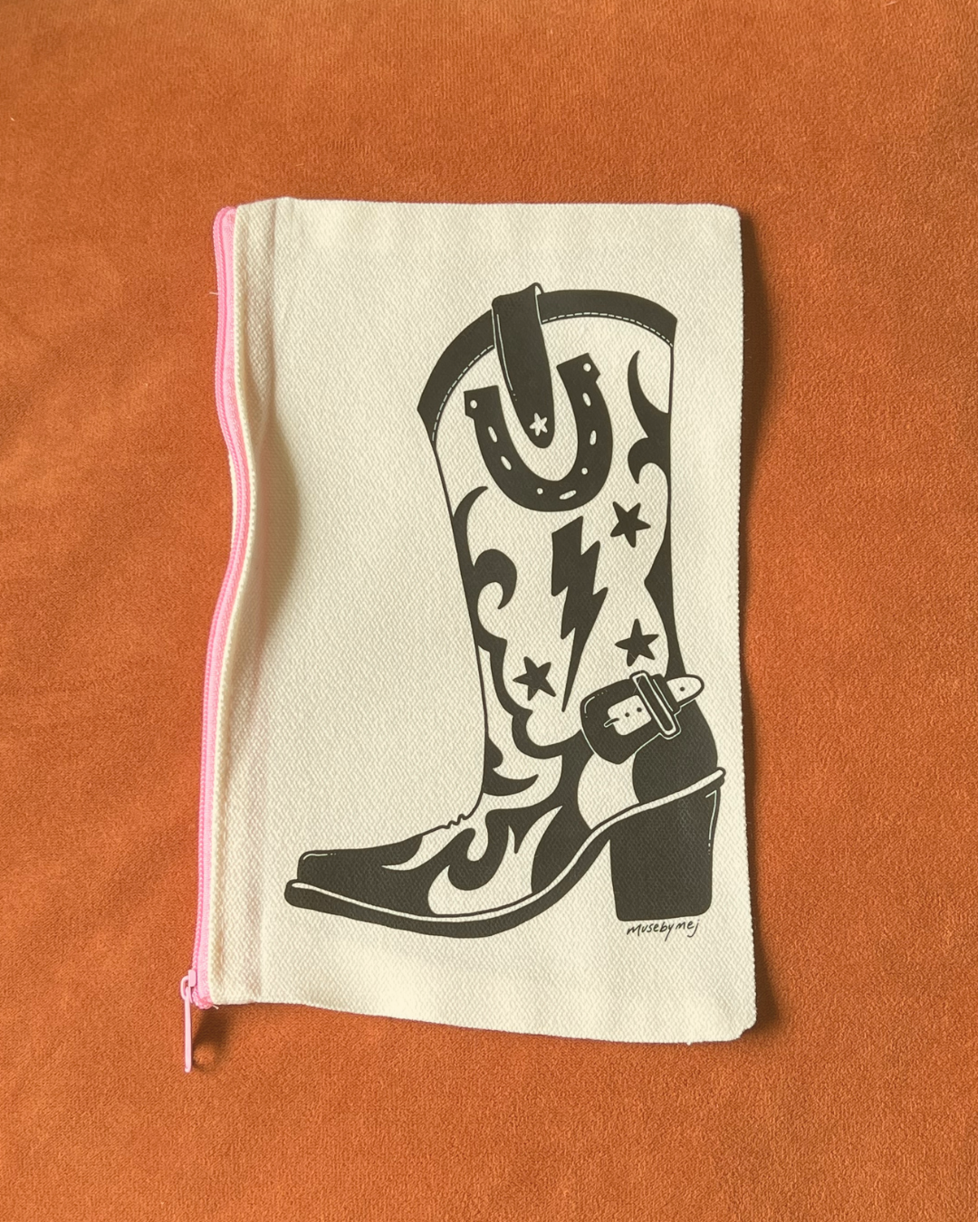 western lightning cowboy boot zipper pouch