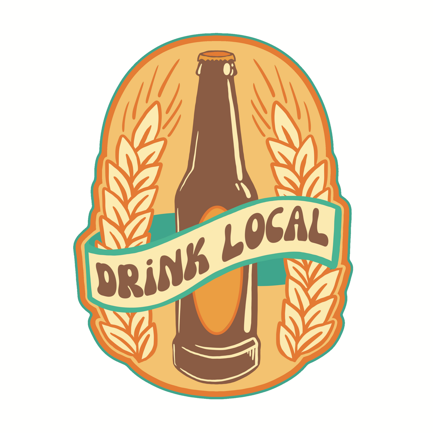 drink local beer sticker