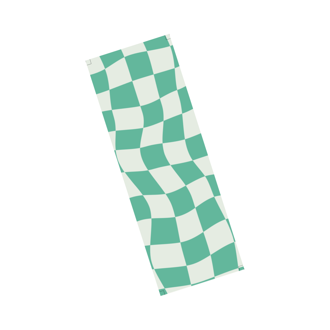 aqua wavy checkered bookmark