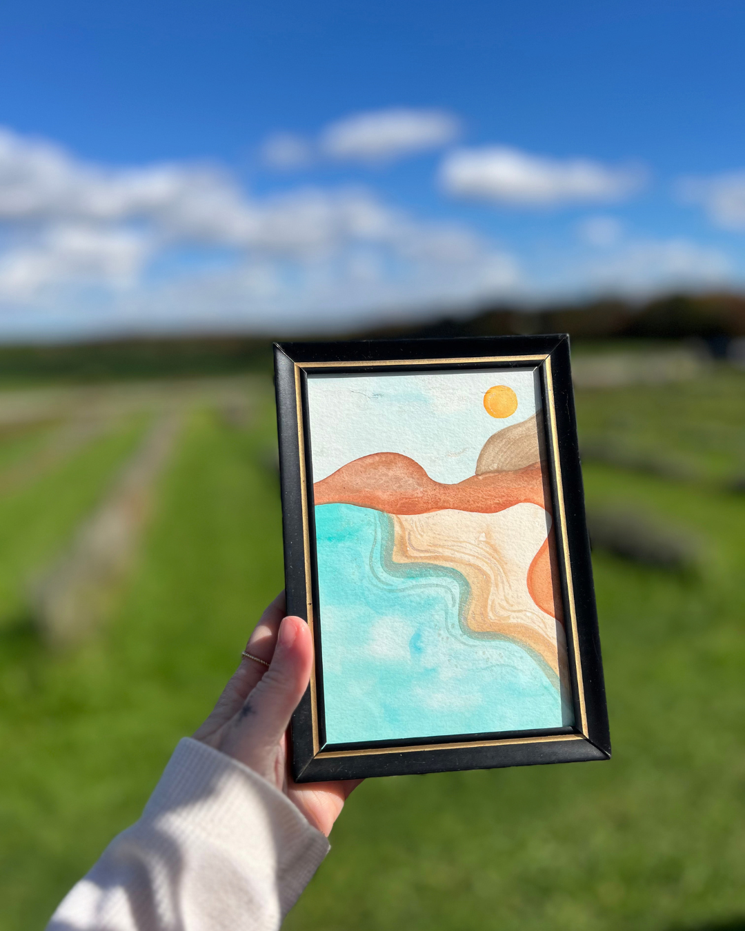 'red dunes' watercolour original painting