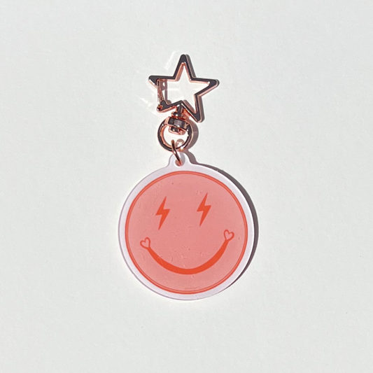 lightning smiley keychain
